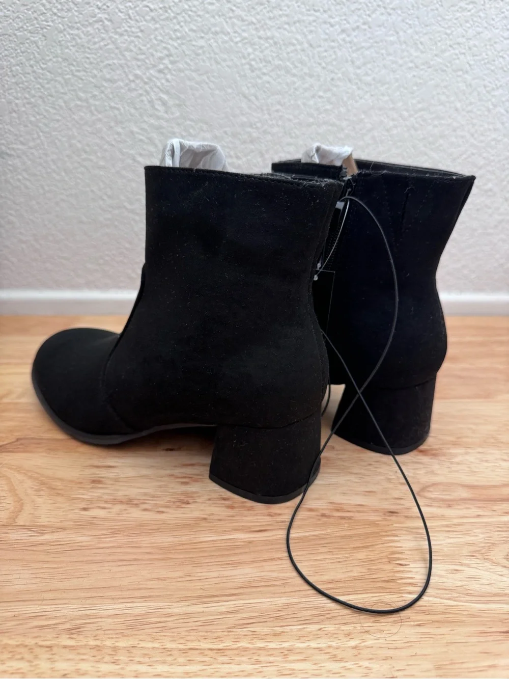 Torrid Classic Black Suede Ankle Boots with Block Heel 6.5WW
